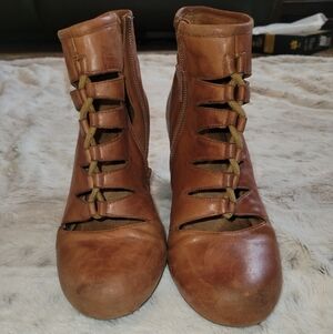 Miz Mooz Tan Lace Up Boots